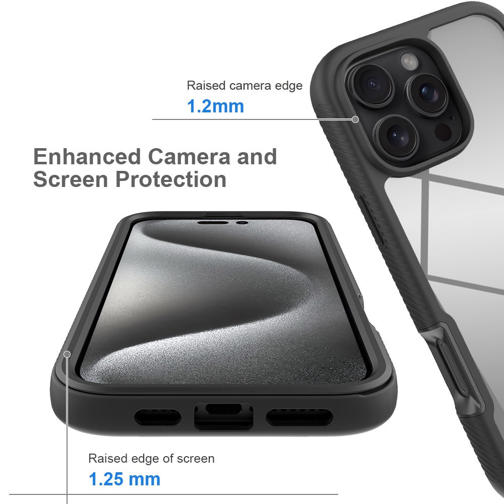 For iPhone 16 Pro Max Magnetic Case PC+TPU Phone Cover with PET Screen Film All-Around Protection