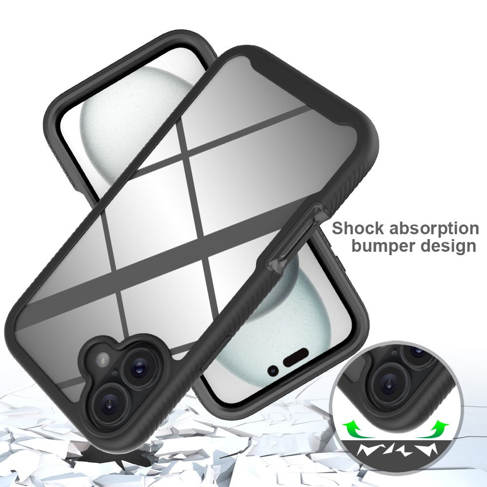 For iPhone 16 Plus Magnetic Case PC+TPU Phone Cover with PET Screen Film All-Around Protection