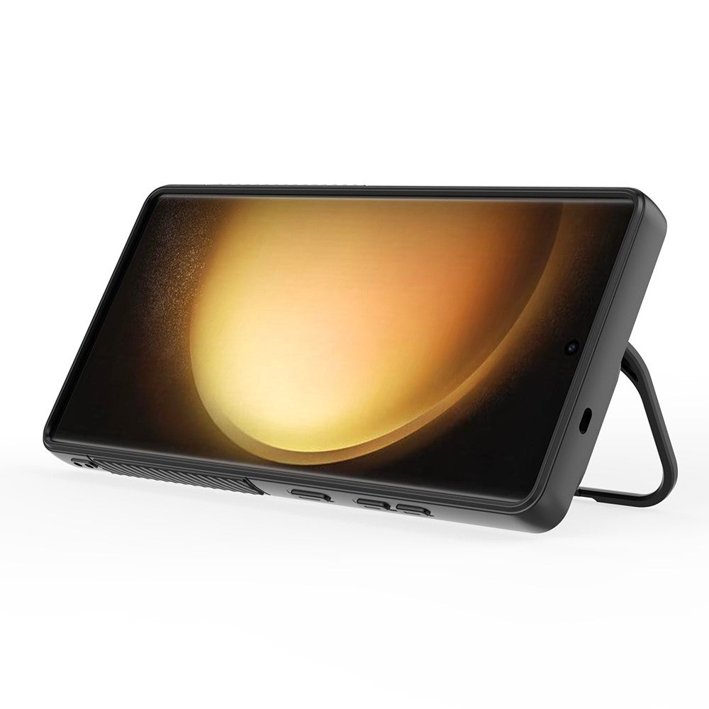 For Samsung Galaxy S25 Ultra Case Compatible with MagSafe PC Kickstand Ripple Texture TPU Phone Cover