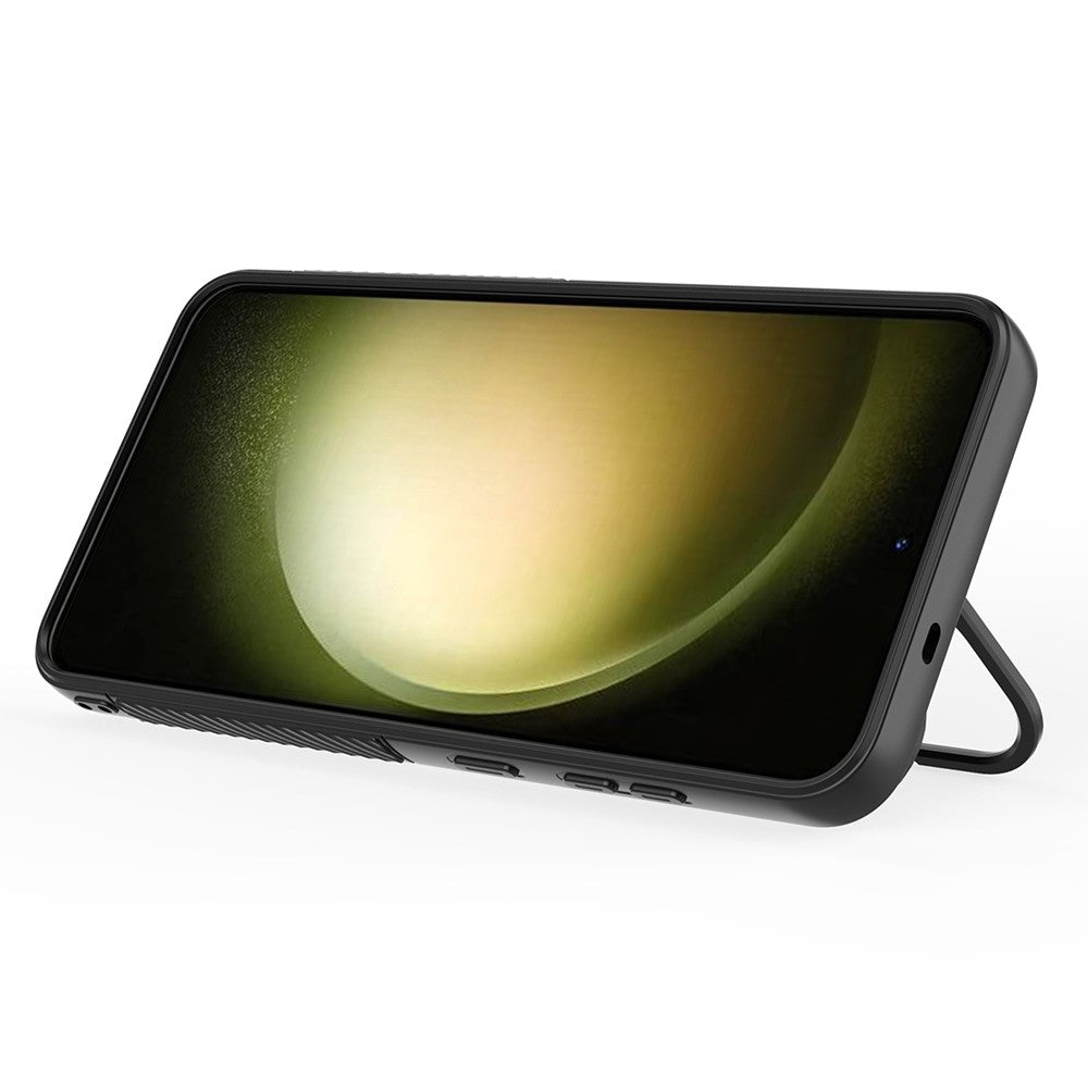 For Samsung Galaxy S25 Case Compatible with MagSafe PC Kickstand Ripple Texture TPU Phone Cover