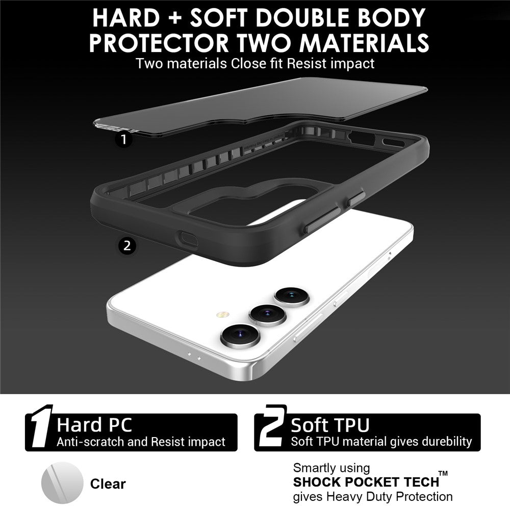 For Samsung Galaxy S25+ Case Hybrid Hard PC Soft TPU Shockproof Phone Cover