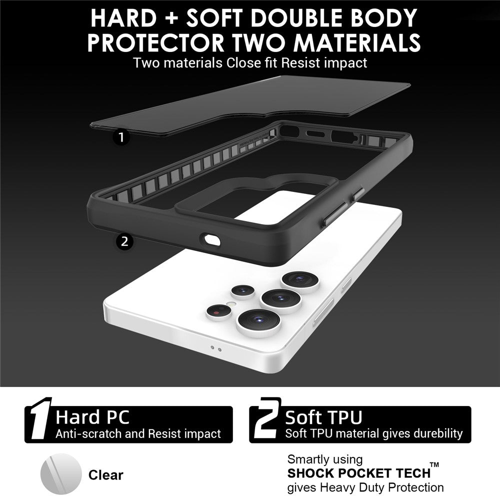 For Samsung Galaxy S25 Ultra Case Hybrid Hard PC Soft TPU Shockproof Phone Cover