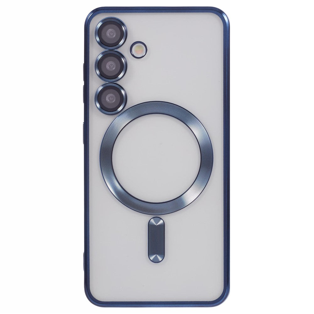 For Samsung Galaxy S25+ Case Compatible with MagSafe Electroplated TPU Phone Cover with Lens Film