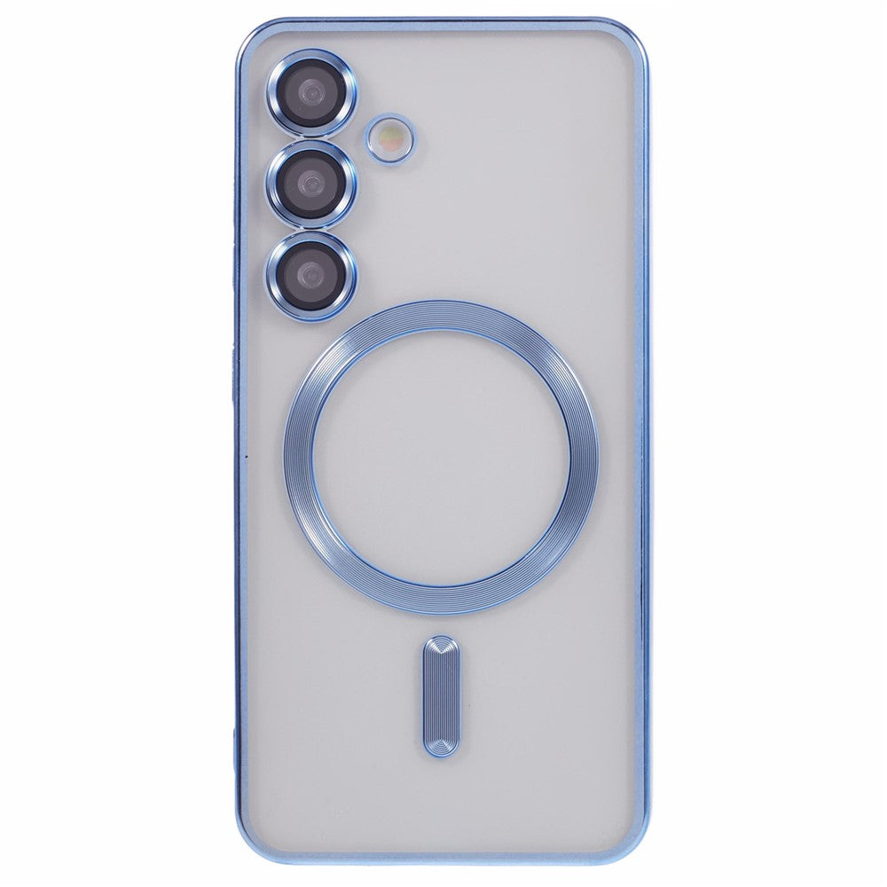For Samsung Galaxy S24 Case Compatible with MagSafe Electroplated TPU Phone Cover with Lens Film