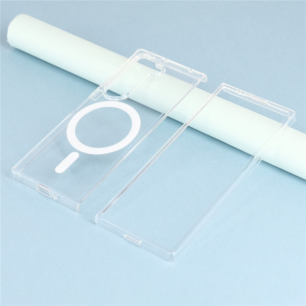 For Samsung Galaxy Z Fold6 5G Magnetic Case TPU + Acrylic Clear Phone Cover