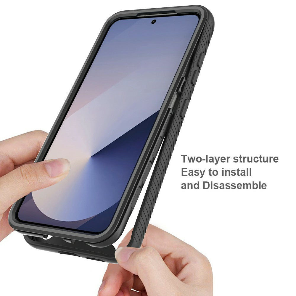 For Samsung Galaxy S25 Magnetic Case PC+TPU Phone Cover with PET Screen Film All-Around Protection