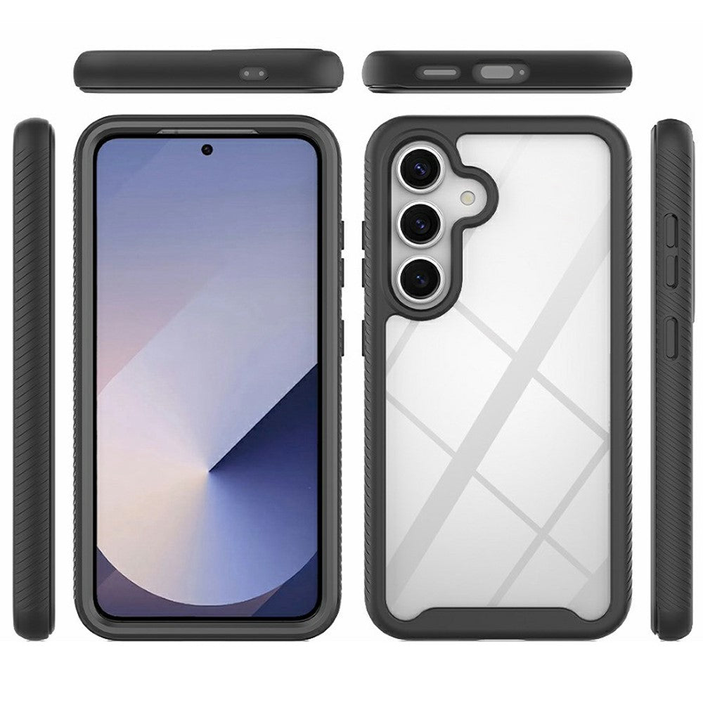 For Samsung Galaxy S25 Magnetic Case PC+TPU Phone Cover with PET Screen Film All-Around Protection