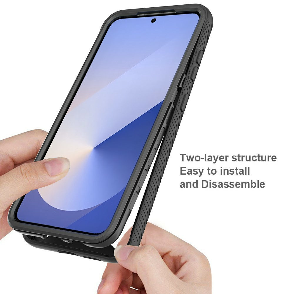 For Samsung Galaxy S25+ Magnetic Case PC+TPU Phone Cover with PET Screen Film All-Around Protection