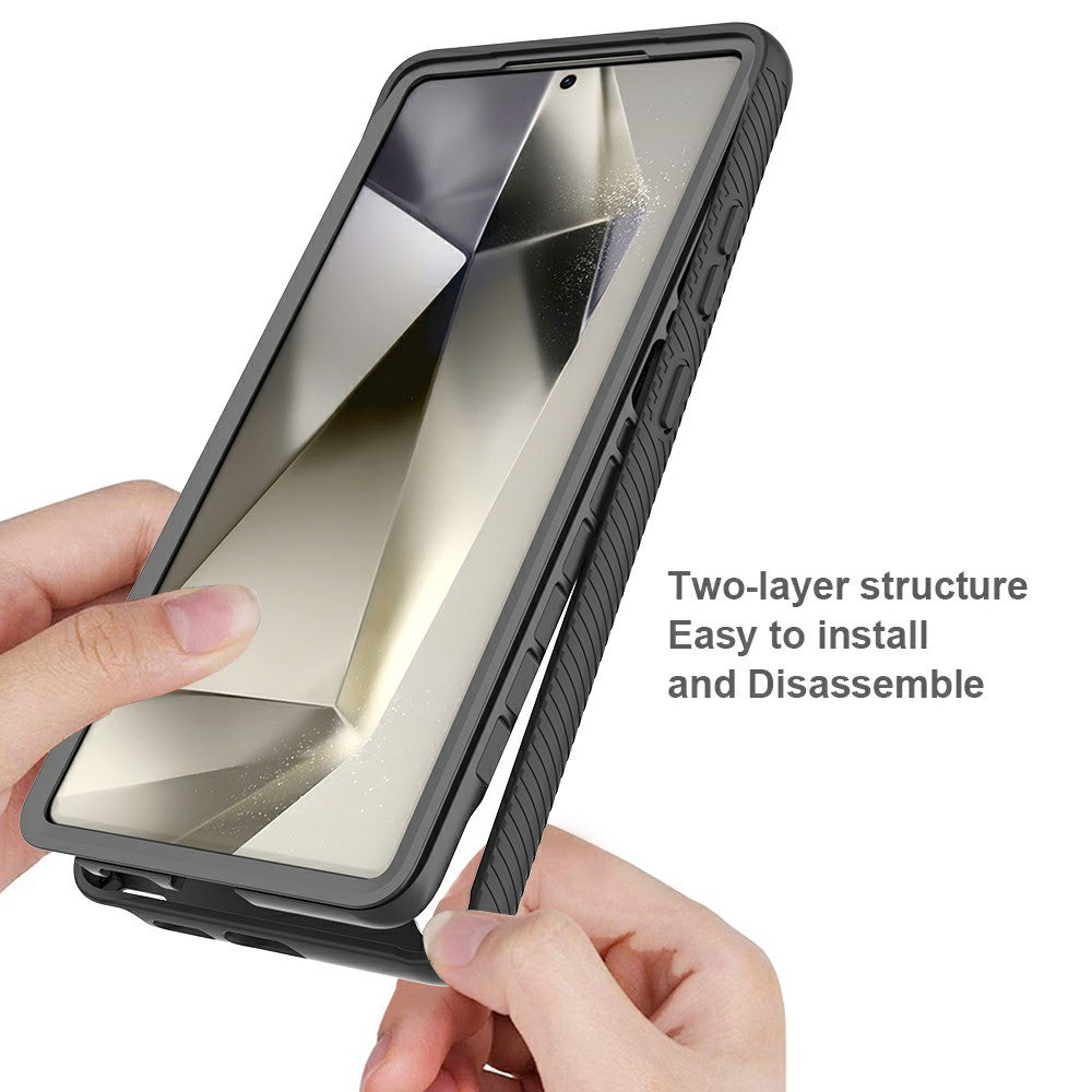 For Samsung Galaxy S25 Ultra Magnetic Case PC+TPU Phone Cover with PET Screen Film All-Around Protection