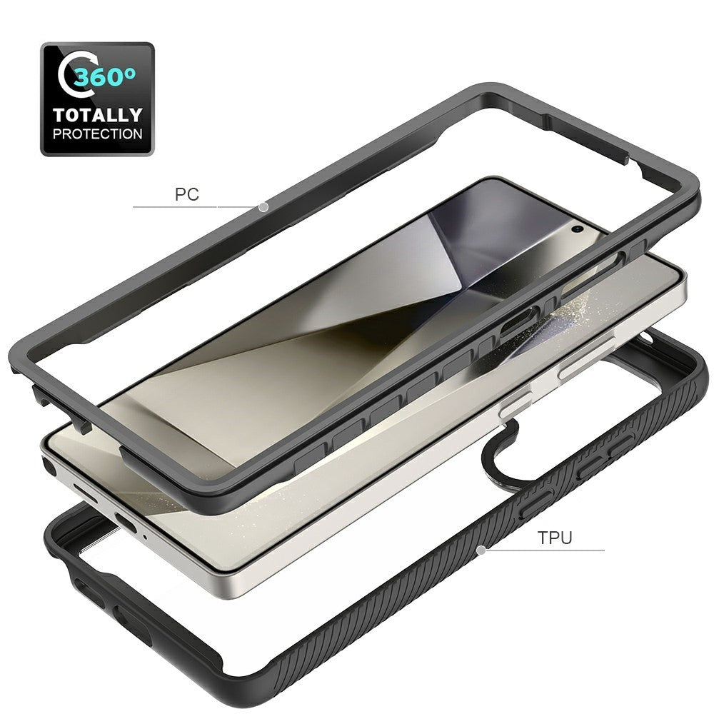 For Samsung Galaxy S25 Ultra Magnetic Case PC+TPU Phone Cover with PET Screen Film All-Around Protection