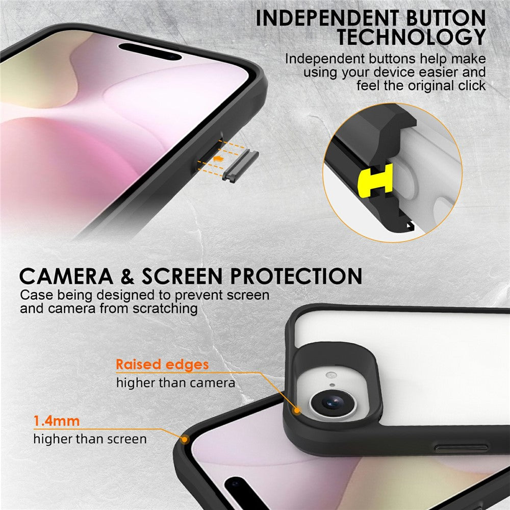 For iPhone 16e Case Hybrid Hard PC Soft TPU Shockproof Phone Cover