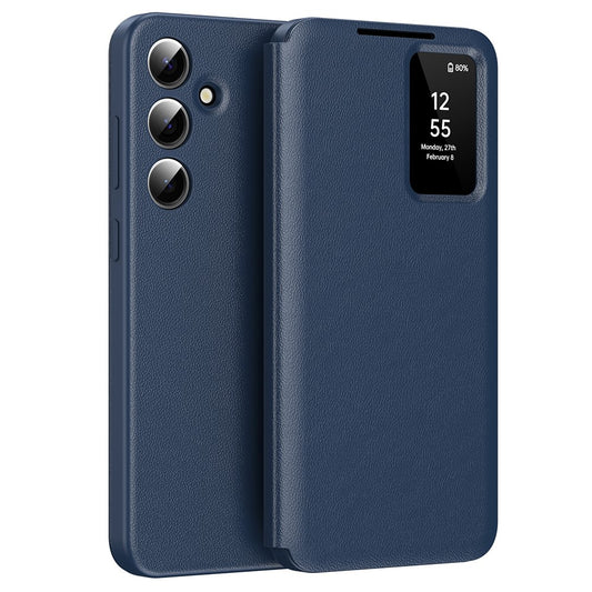 Samsung Galaxy A55 5G Case with Card Holder Smart View Window Leather Phone Cover