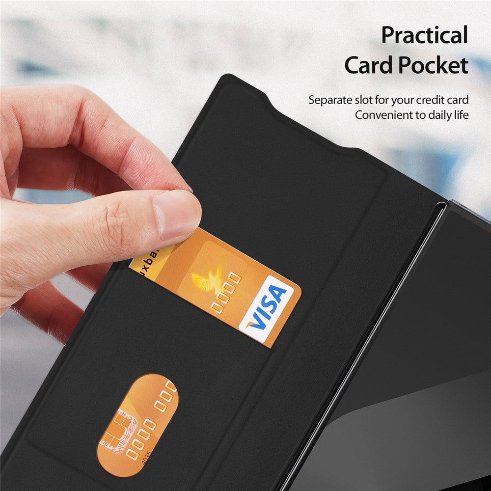 Samsung Galaxy Z Fold7 5G Case DUX DUCIS Bril Series Leather+PC Phone Cover with Stand