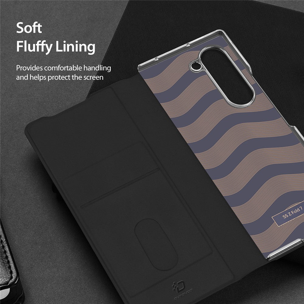 Samsung Galaxy Z Fold7 5G Case DUX DUCIS Bril Series Leather+PC Phone Cover with Stand