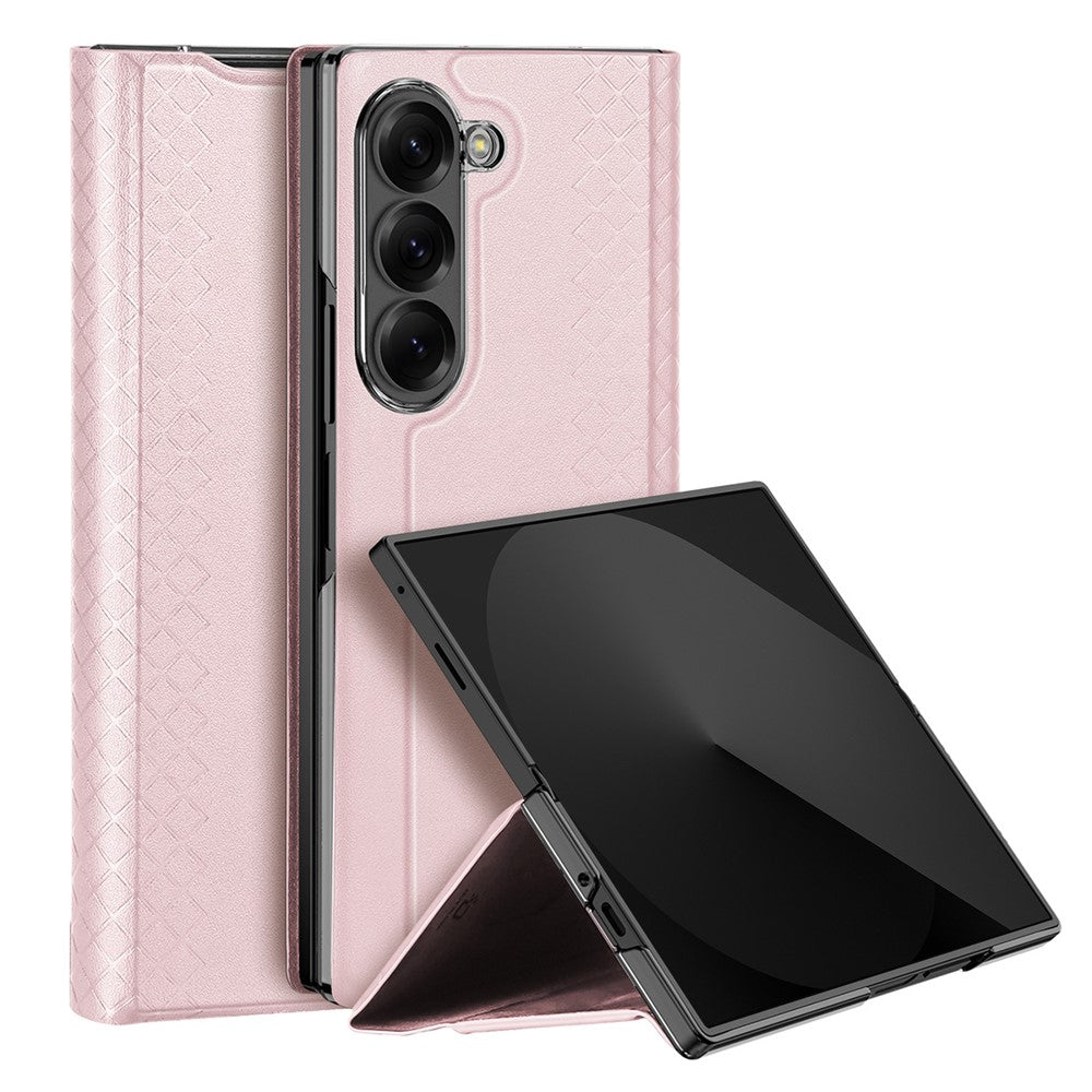 Samsung Galaxy Z Fold7 5G Case DUX DUCIS Bril Series Leather+PC Phone Cover with Stand