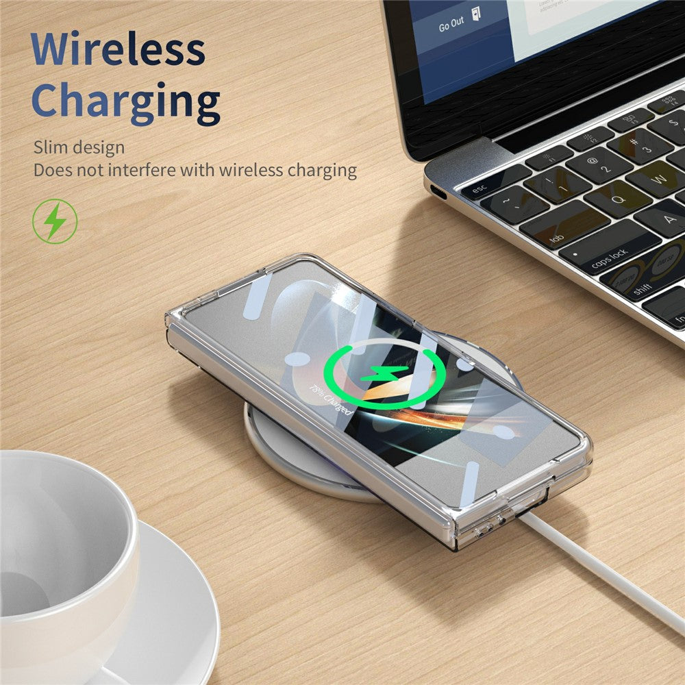 For Samsung Galaxy Z Fold3 5G Case Magnetic Kickstand Clear PC Phone Cover with HD Screen Film