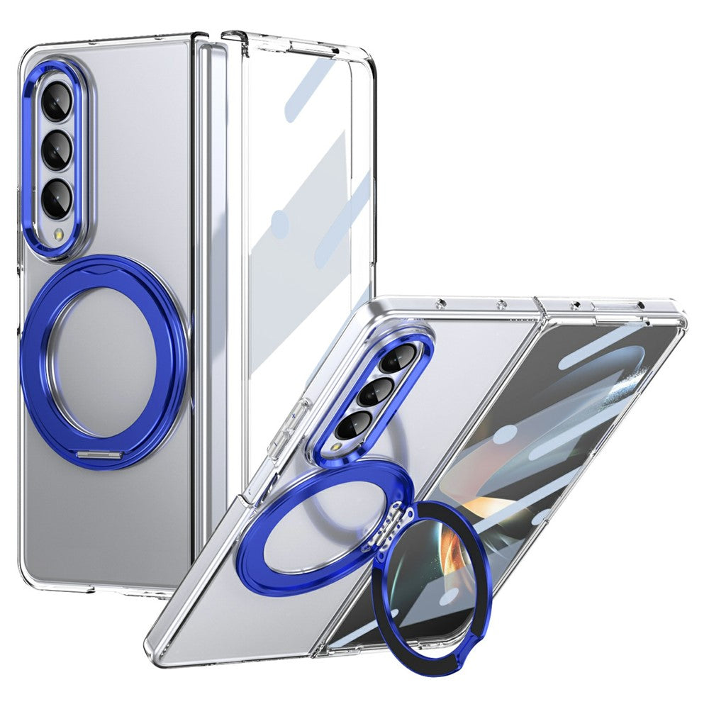 For Samsung Galaxy Z Fold3 5G Case Magnetic Kickstand Clear PC Phone Cover with HD Screen Film
