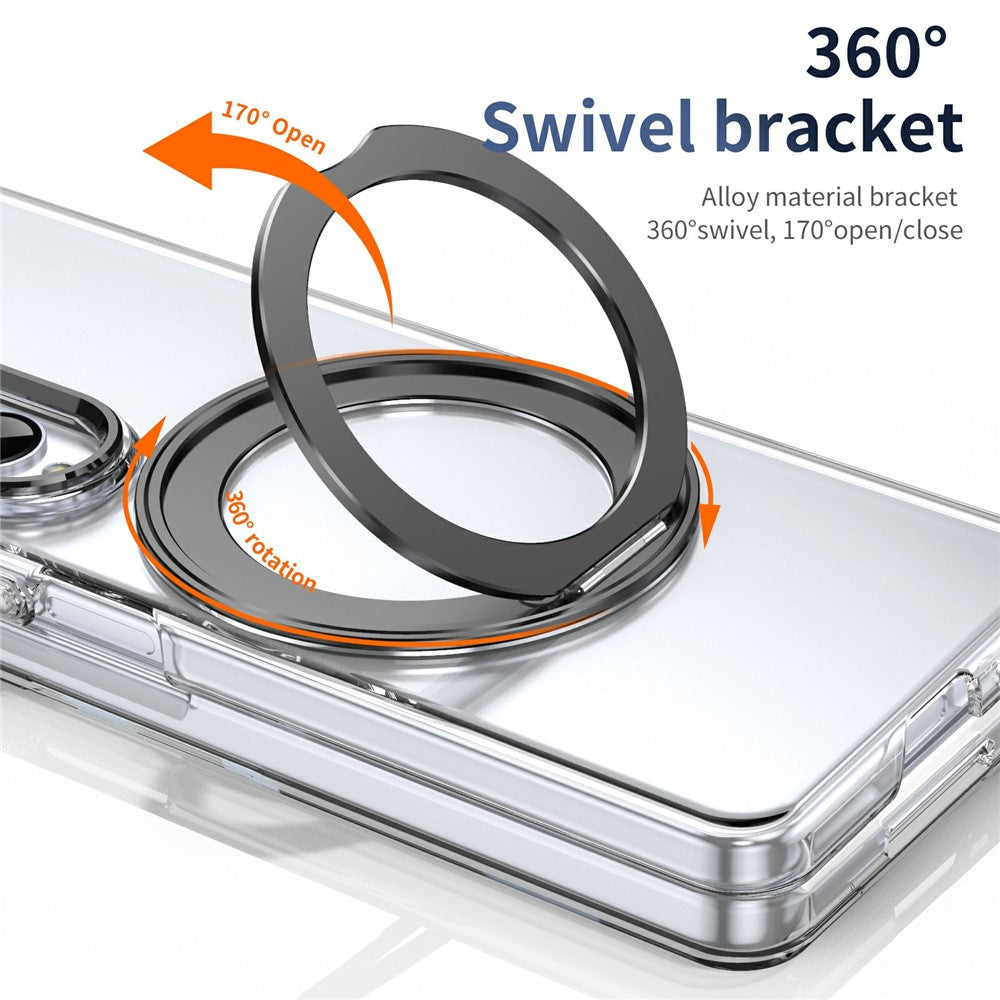 For Samsung Galaxy Z Fold4 5G Case Magnetic Kickstand Clear PC Phone Cover with HD Screen Film