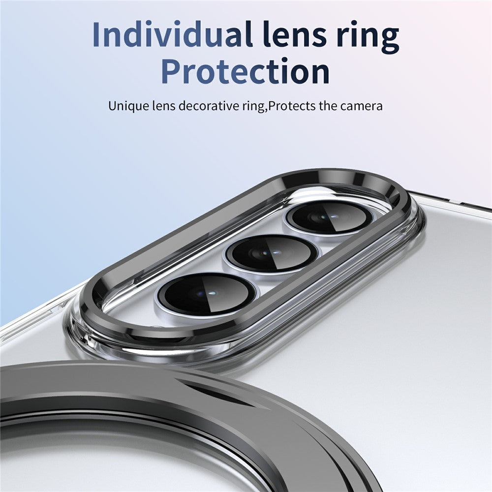 For Samsung Galaxy Z Fold4 5G Case Magnetic Kickstand Clear PC Phone Cover with HD Screen Film