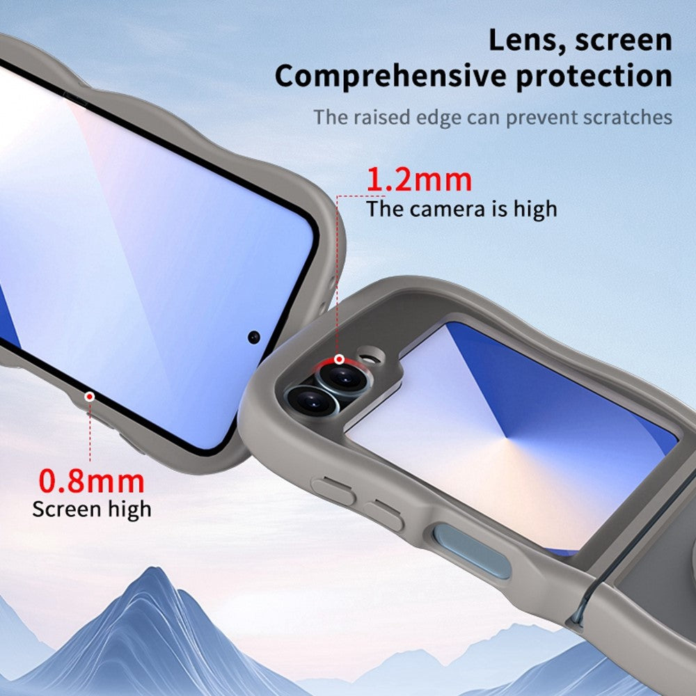 Phone Case for Samsung Galaxy Z Flip7 FE 5G / Z Flip6 5G / Flip5 5G Compatible with MagSafe TPU + PC Back Cover Skin Touch Wave Shape