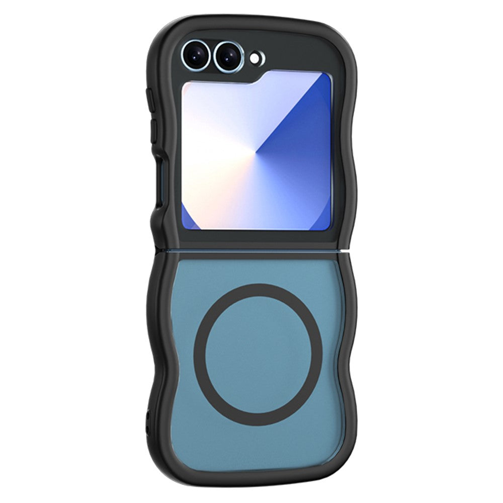 Phone Case for Samsung Galaxy Z Flip7 FE 5G / Z Flip6 5G / Flip5 5G Compatible with MagSafe TPU + PC Back Cover Skin Touch Wave Shape
