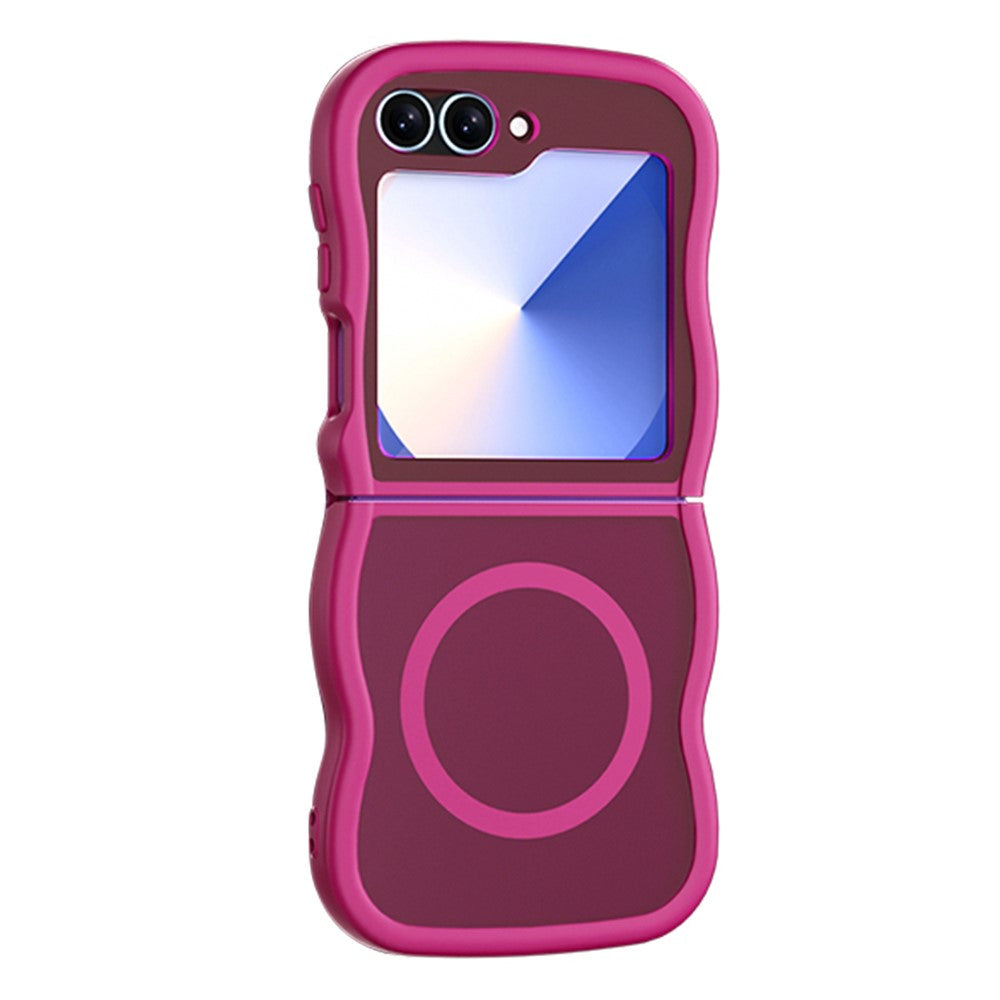 Phone Case for Samsung Galaxy Z Flip7 FE 5G / Z Flip6 5G / Flip5 5G Compatible with MagSafe TPU + PC Back Cover Skin Touch Wave Shape