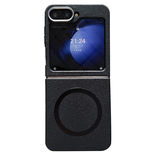 Samsung Galaxy Z Flip7 FE 5G / Z Flip6 5G Phone Cases Leather Texture TPU Back Cover Support Wireless Charging