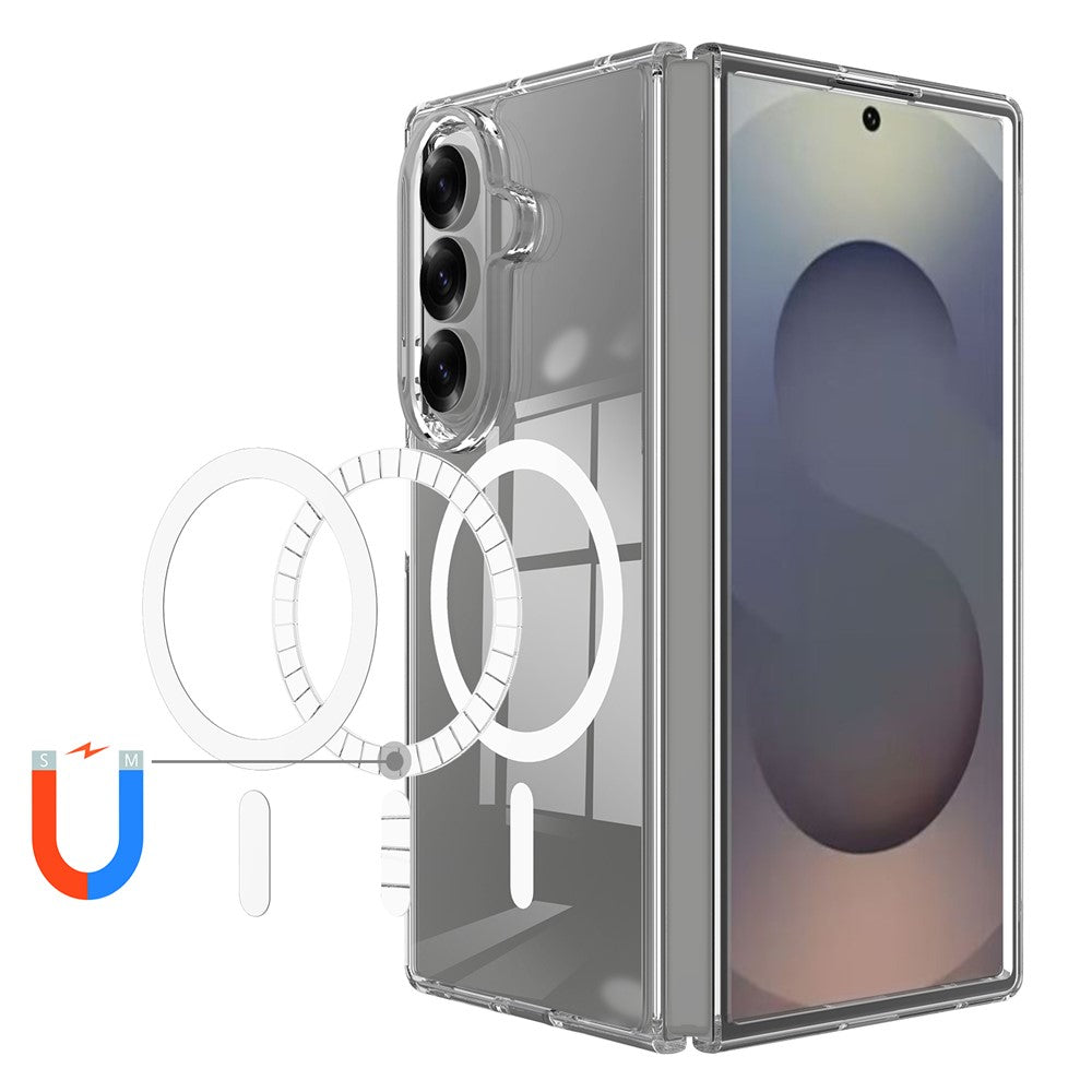 Samsung Galaxy Z Fold7 5G Clear Phone Case Compatible with MagSafe TPU+Acrylic Back Cover
