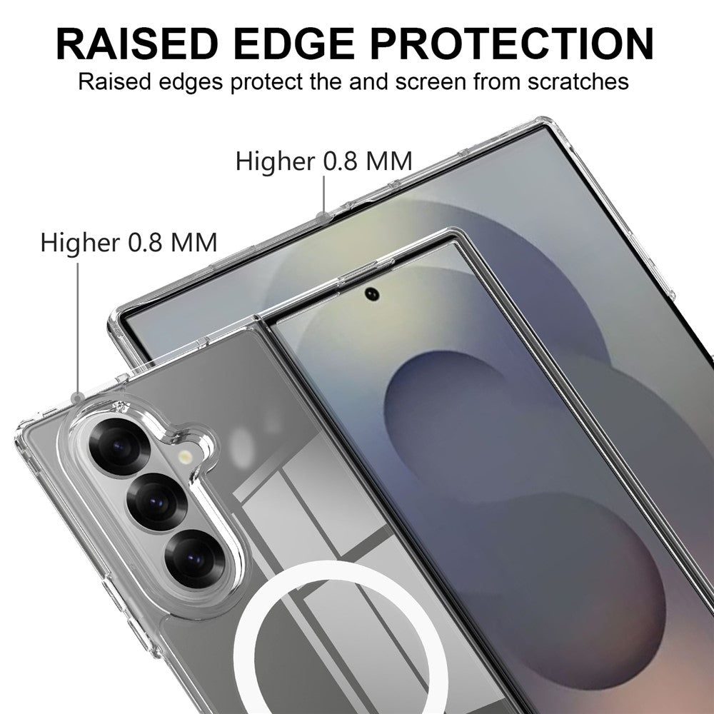 Samsung Galaxy Z Fold7 5G Clear Phone Case Compatible with MagSafe TPU+Acrylic Back Cover