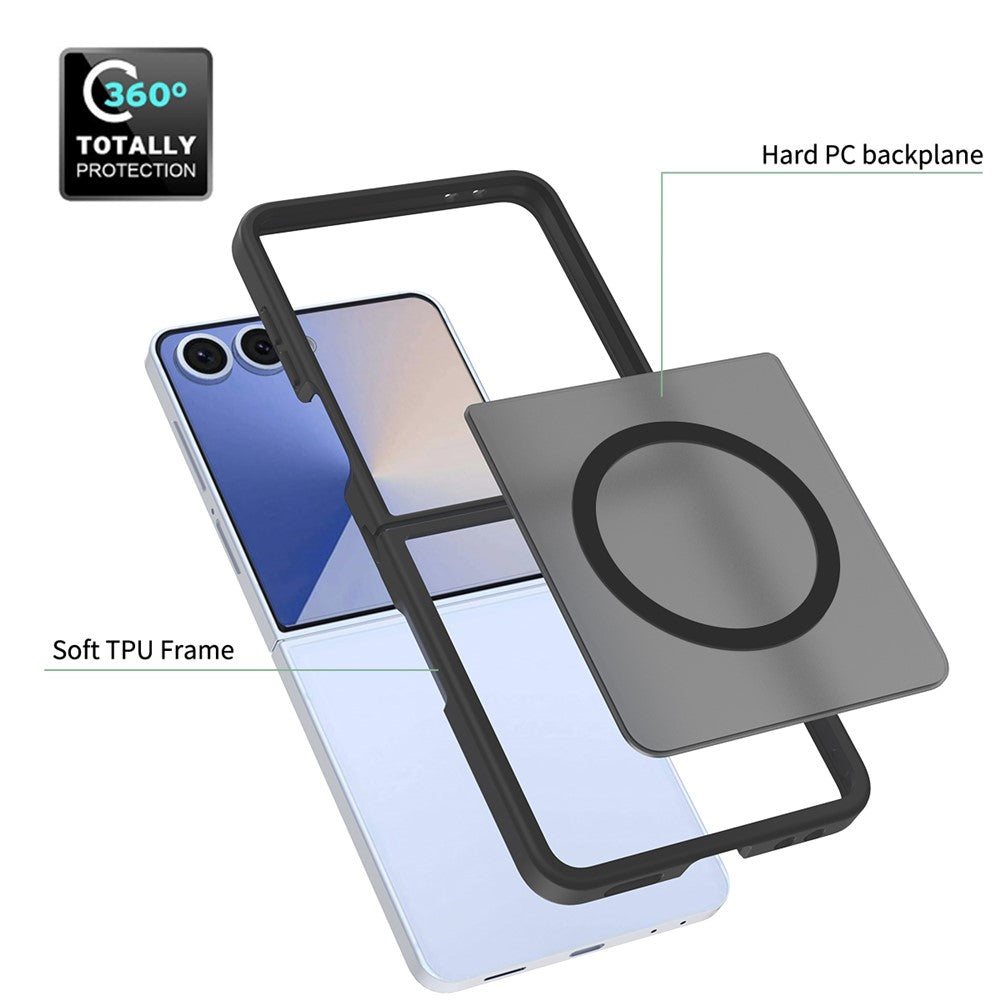 Samsung Galaxy Z Flip7 5G Case Compatible with MagSafe TPU Frame Acrylic Back Phone Cover Skin Touch