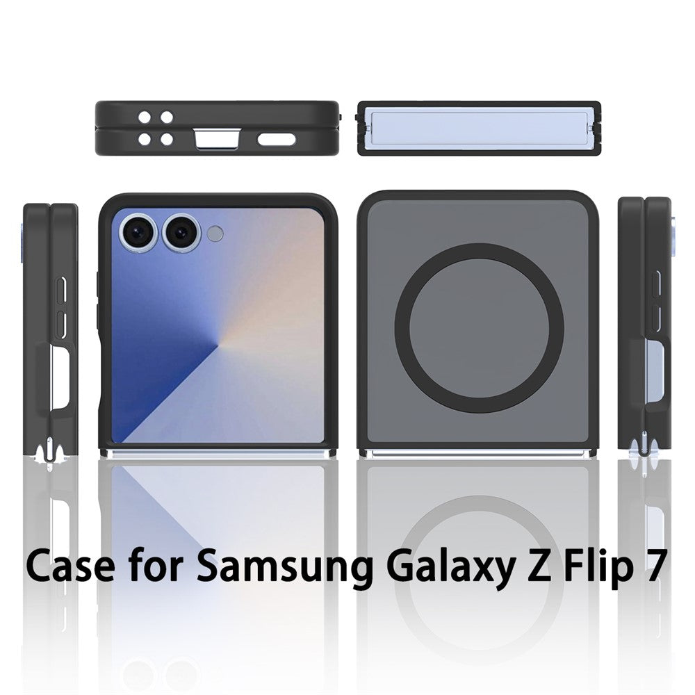 Samsung Galaxy Z Flip7 5G Case Compatible with MagSafe TPU Frame Acrylic Back Phone Cover Skin Touch