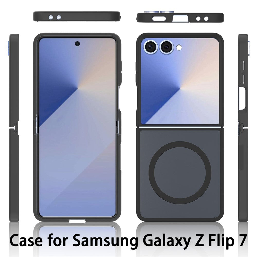 Samsung Galaxy Z Flip7 5G Case Compatible with MagSafe TPU Frame Acrylic Back Phone Cover Skin Touch