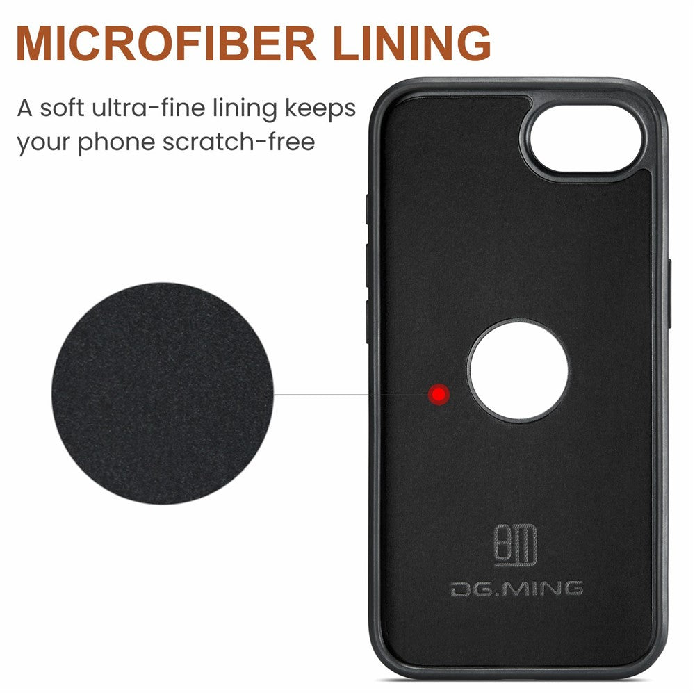 DG.MING M5 Series For iPhone 16e Case Detachable Magnetic Leather Phone Cover with Card Slots