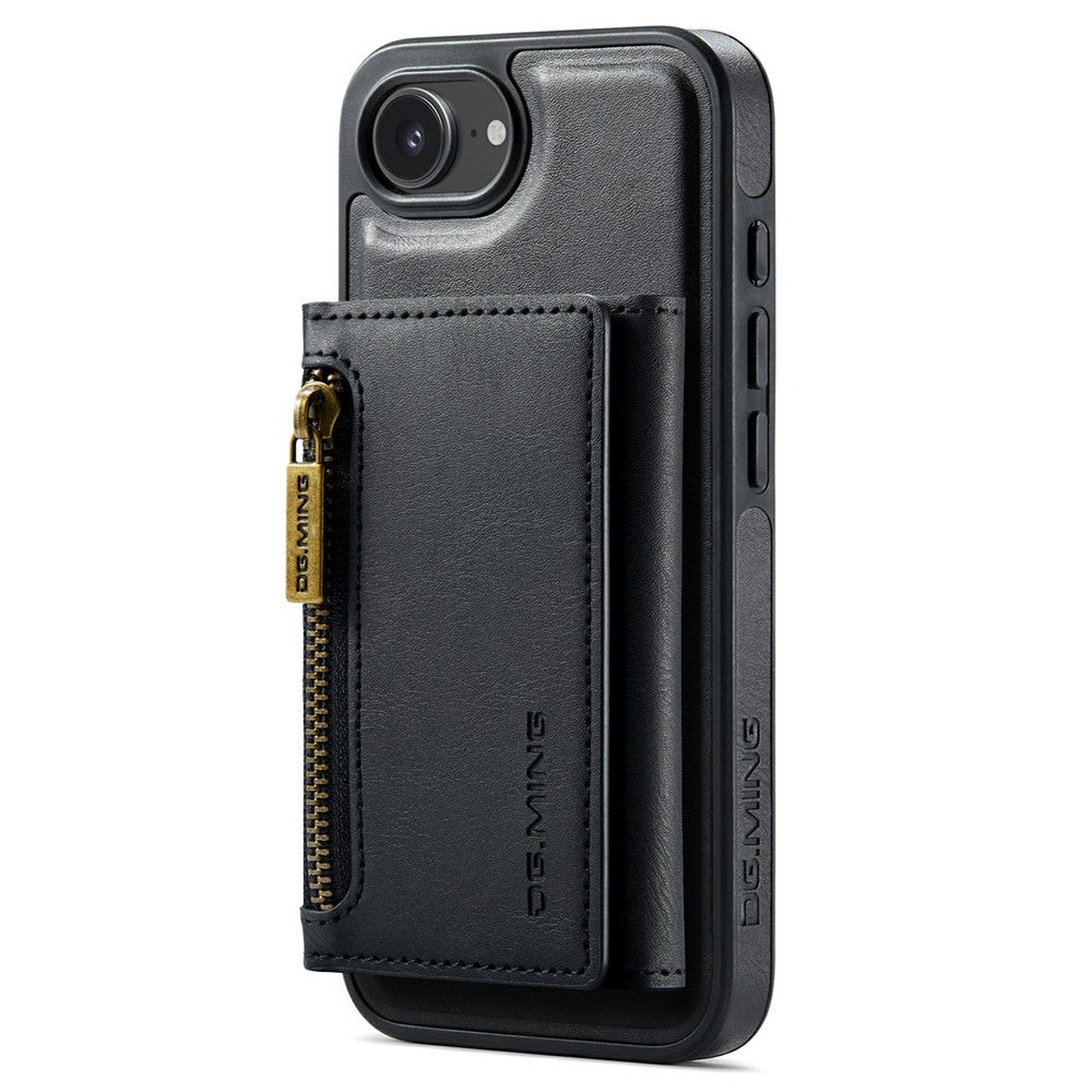 DG.MING M5 Series For iPhone 16e Case Detachable Magnetic Leather Phone Cover with Card Slots