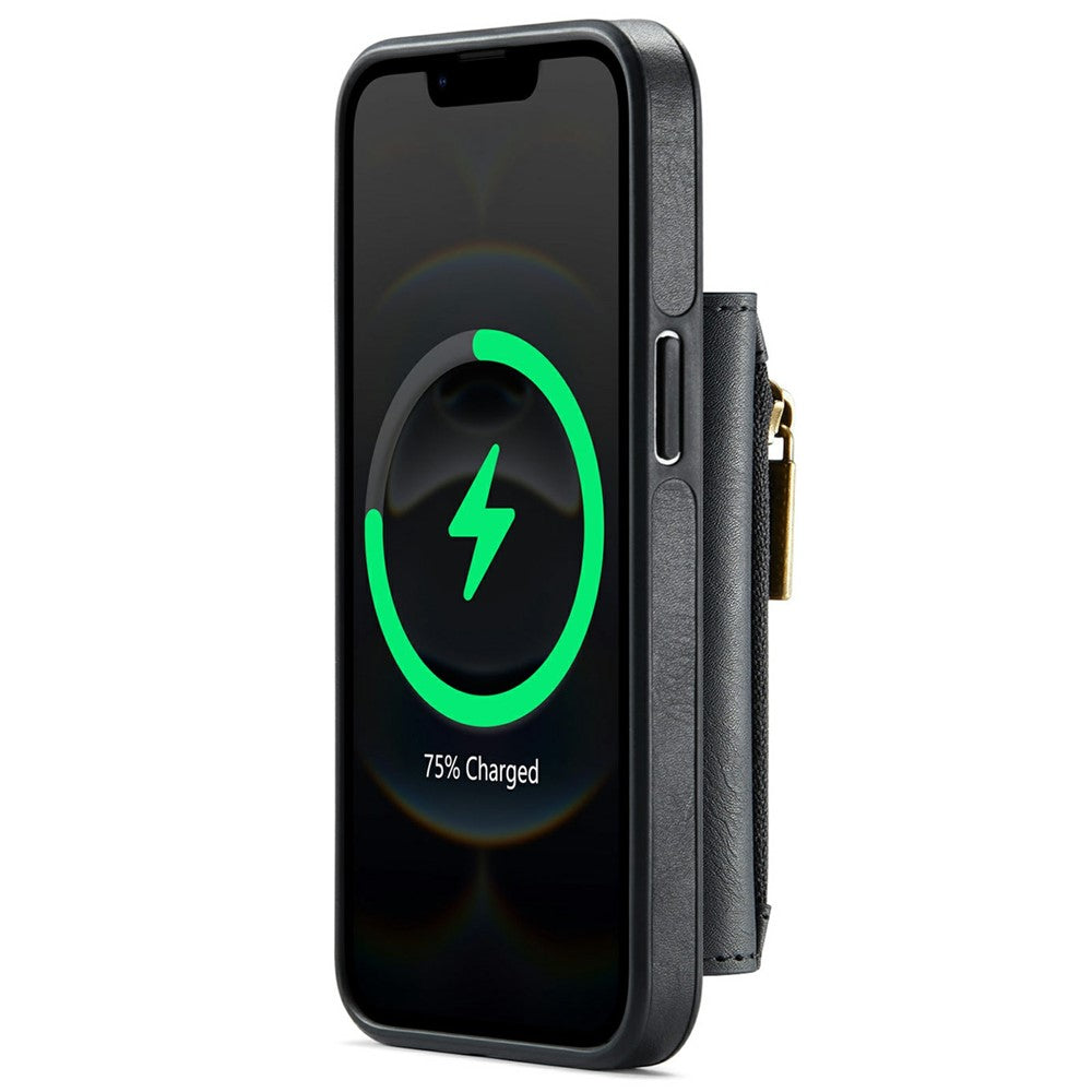 DG.MING M5 Series For iPhone 16e Case Detachable Magnetic Leather Phone Cover with Card Slots