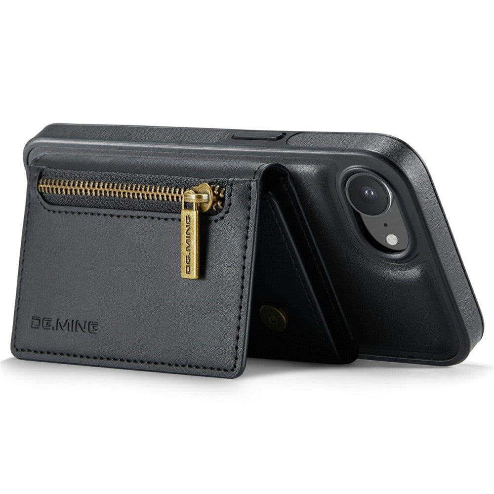 DG.MING M5 Series For iPhone 16e Case Detachable Magnetic Leather Phone Cover with Card Slots