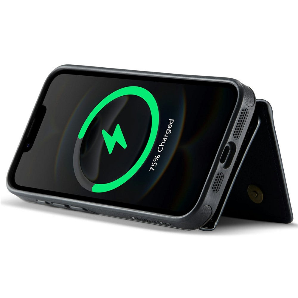 DG.MING M5 Series For iPhone 16e Case Detachable Magnetic Leather Phone Cover with Card Slots