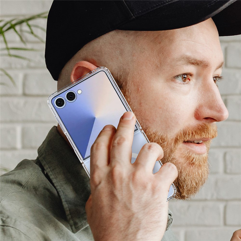 Samsung Galaxy Z Flip7 5G Clear Phone Case Compatible with MagSafe TPU+Acrylic Back Cover