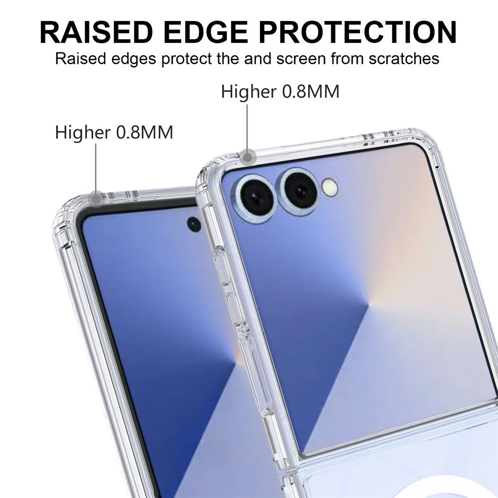 Samsung Galaxy Z Flip7 5G Clear Phone Case Compatible with MagSafe TPU+Acrylic Back Cover