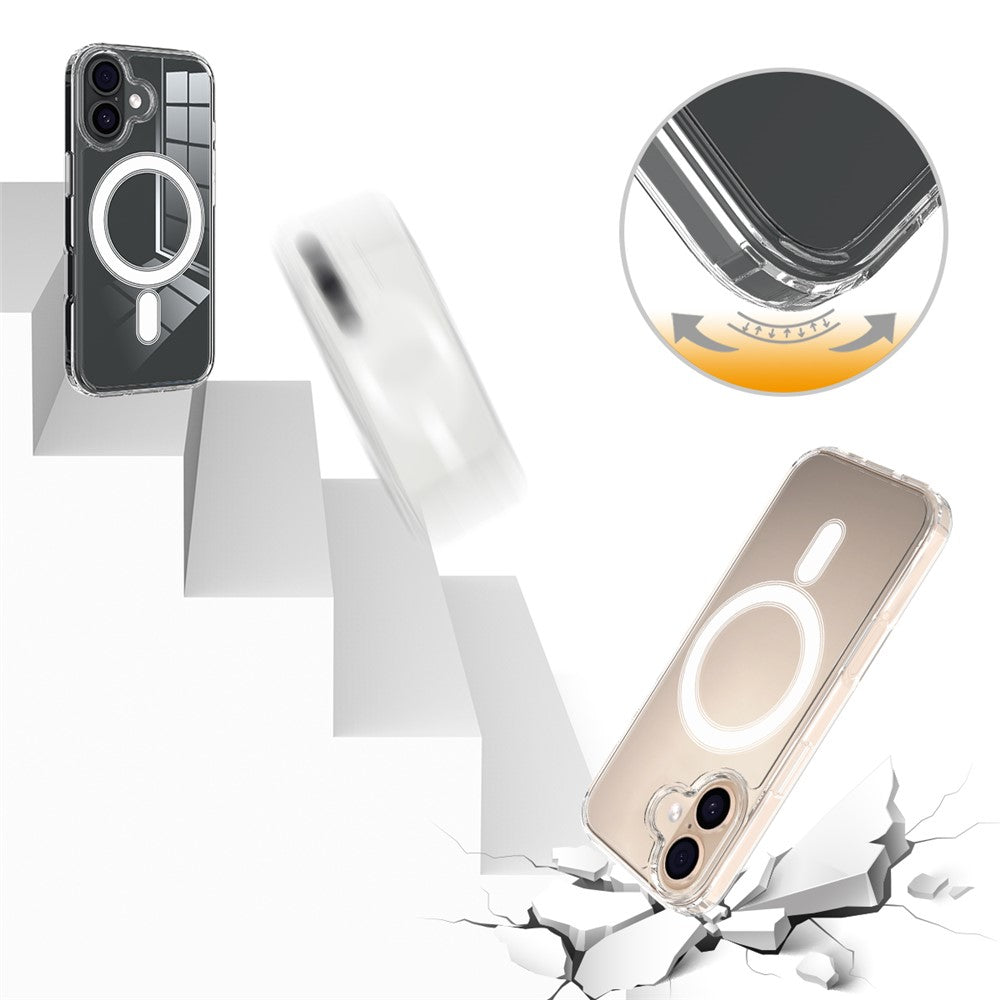 iPhone 17 Clear Phone Case Compatible with MagSafe TPU+Acrylic Back Cover