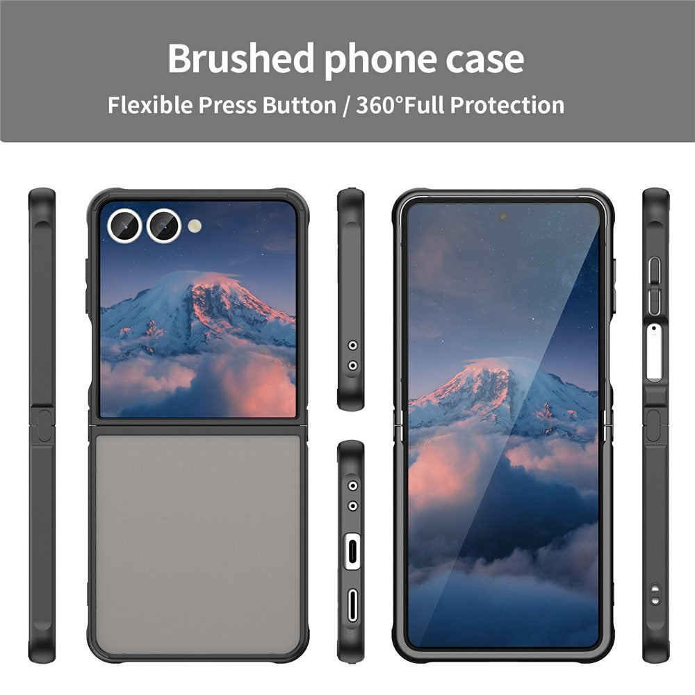 Samsung Galaxy Z Flip7 5G Case Drop Proof Airbags Frosted Translucent PC + TPU Phone Back Cover