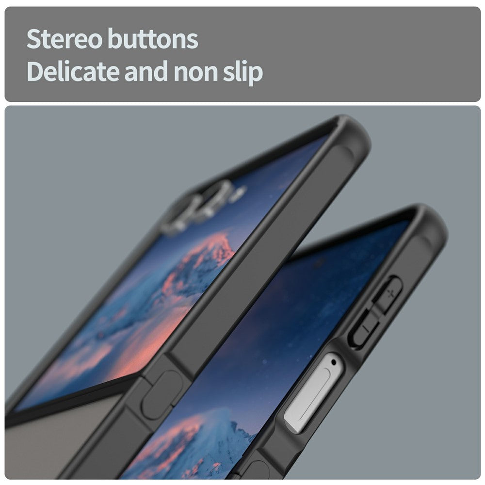 Samsung Galaxy Z Flip7 5G Case Drop Proof Airbags Frosted Translucent PC + TPU Phone Back Cover