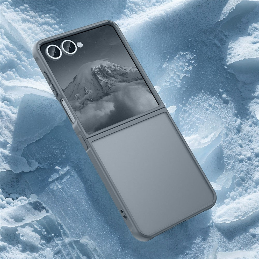 Samsung Galaxy Z Flip7 5G Case Drop Proof Airbags Frosted Translucent PC + TPU Phone Back Cover