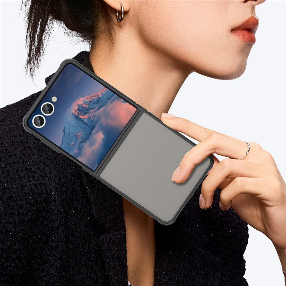 Samsung Galaxy Z Flip7 5G Case Drop Proof Airbags Frosted Translucent PC + TPU Phone Back Cover