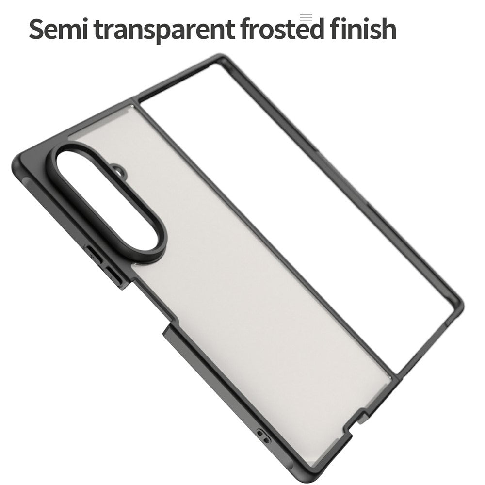 Samsung Galaxy Z Fold7 5G Case Drop Proof Airbags Frosted Translucent PC + TPU Phone Back Cover