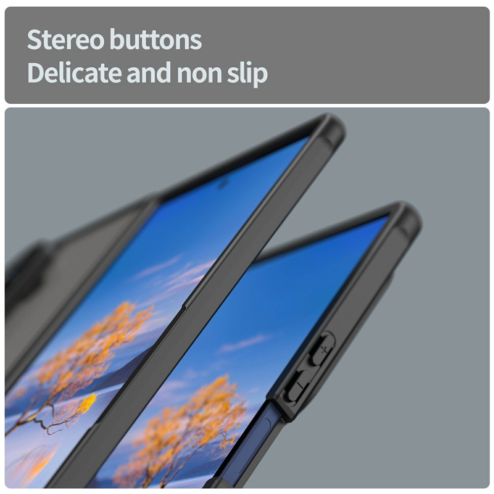 Samsung Galaxy Z Fold7 5G Case Drop Proof Airbags Frosted Translucent PC + TPU Phone Back Cover