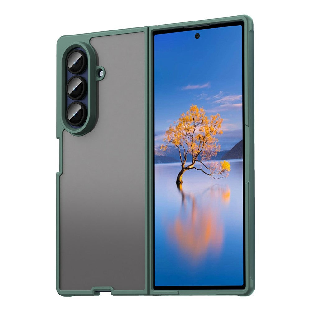 Samsung Galaxy Z Fold7 5G Case Drop Proof Airbags Frosted Translucent PC + TPU Phone Back Cover