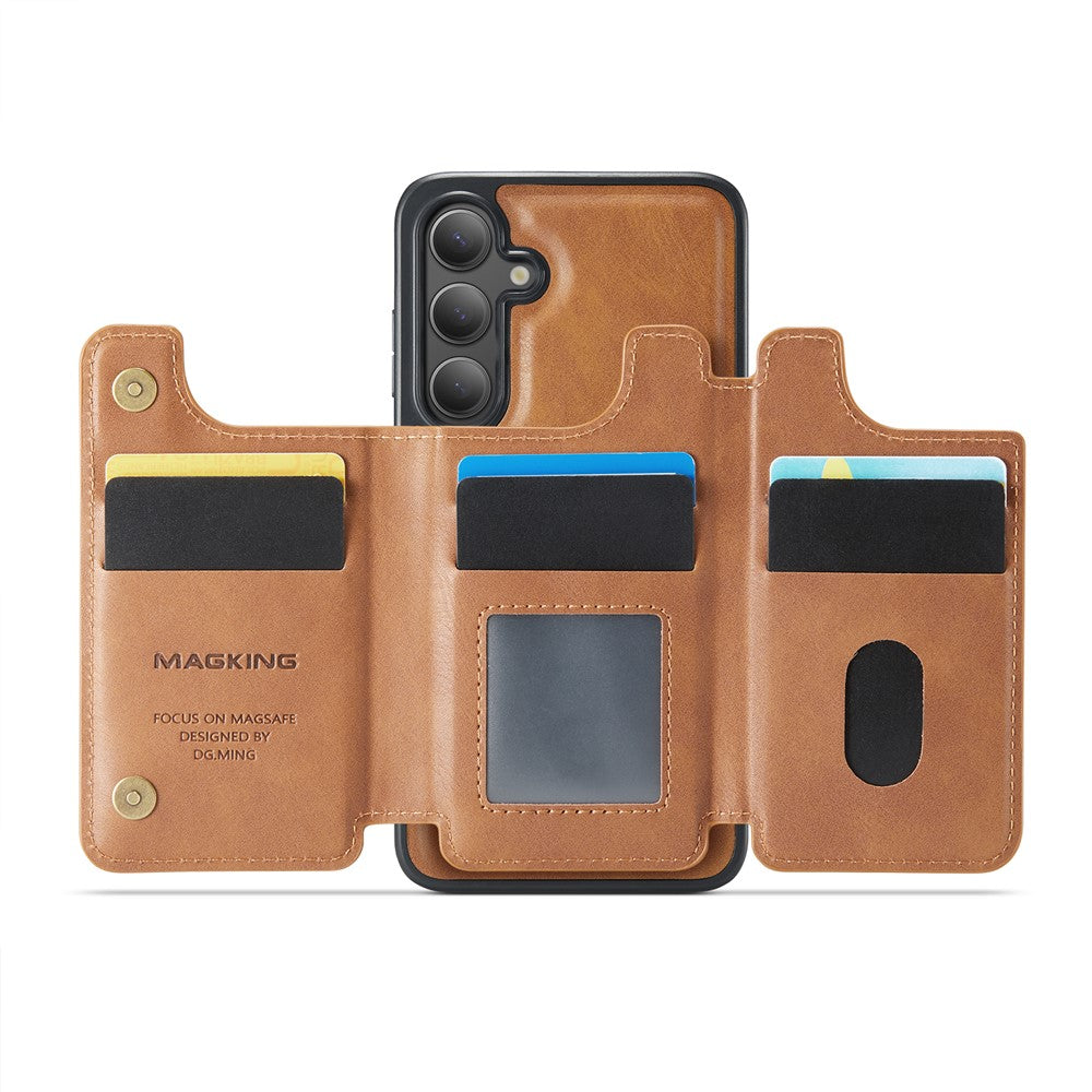 Samsung Galaxy S25+ Case Compatible with MagSafe Wallet PC + TPU + PU Phone Cover