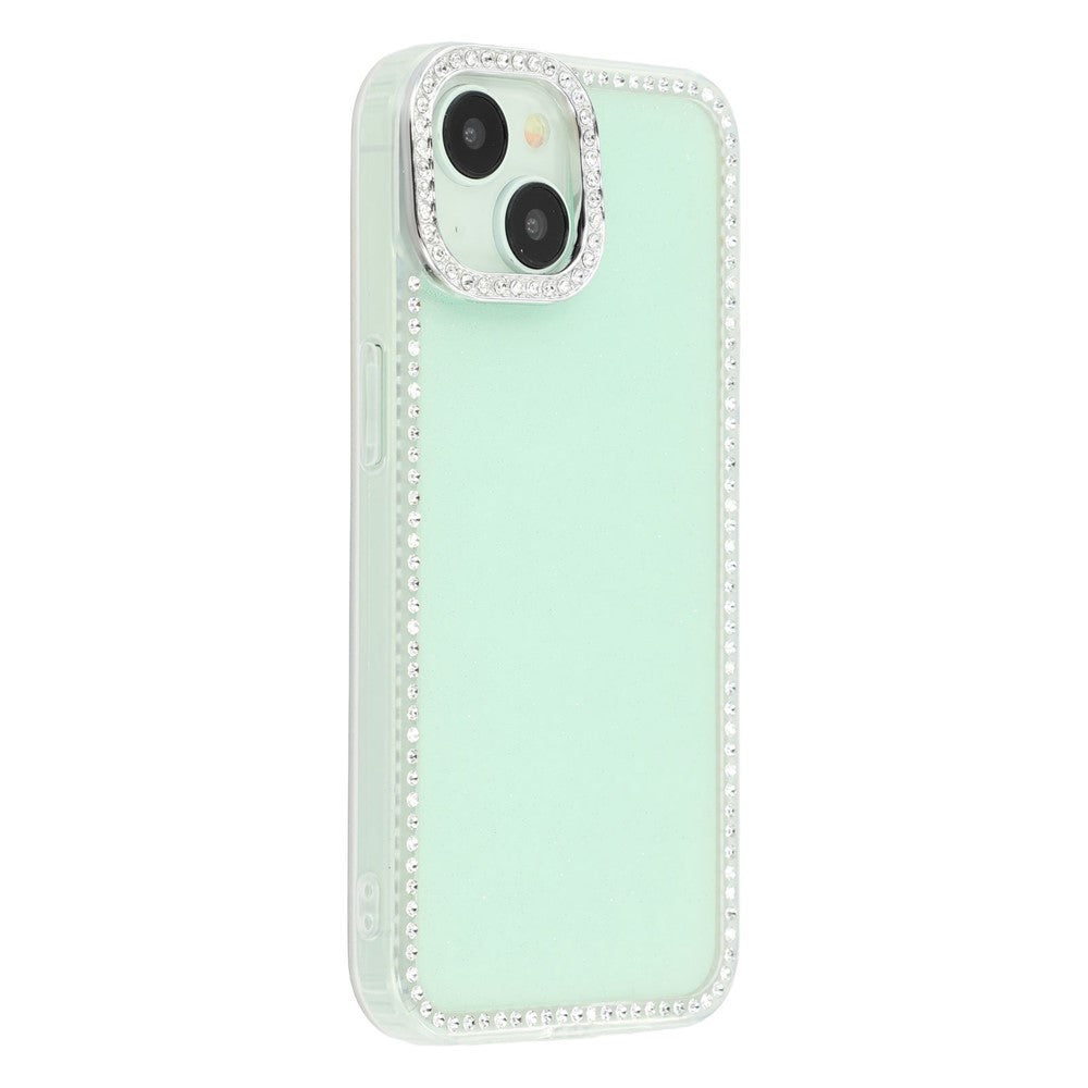 iPhone 14 / 13 Case Rhinestone Edge Glitter Back TPU + PC IMD Phone Cover