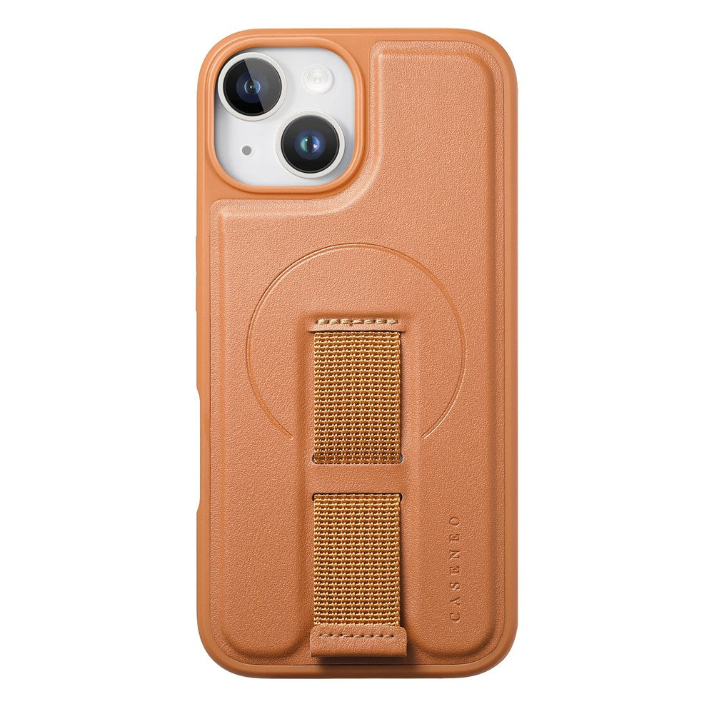 iPhone 15 Magnetic Case CASENEO Wristband PU Leather + PC Shockproof Phone Cover